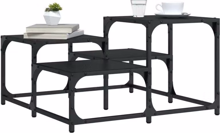 Maison Exclusive - Tavolino nero 68x68x40 cm Materiale ligneo
