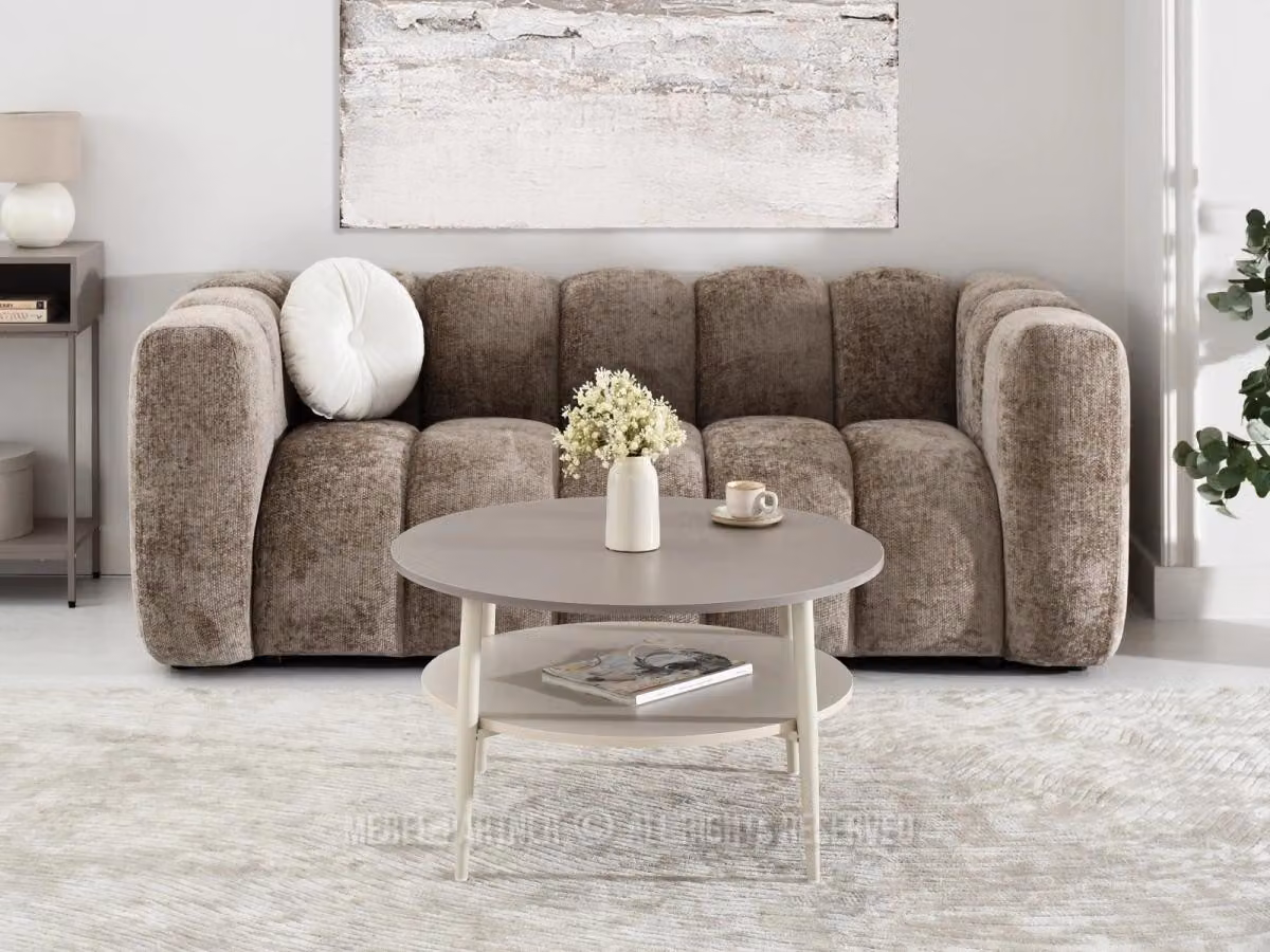Tavolino rotondo TODOR - beige / crema