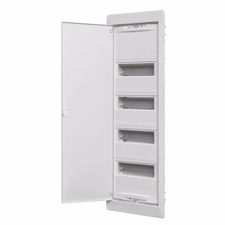 ABN piccolo quadro di distribuzione Amigo A 48UP da incasso a 4 file 48 TE IP30 bianco con porta LxHxP 305/330x640/710x99/90 mm