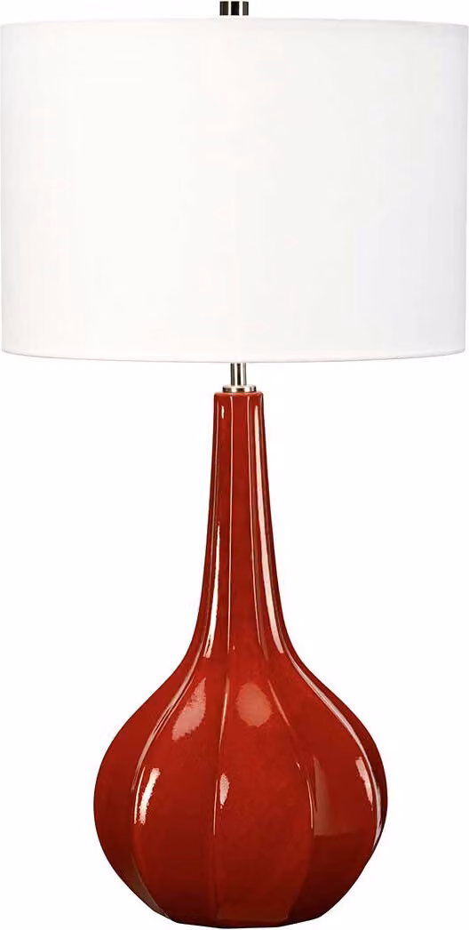 Lampada da tavolo in Vetroceramica Upton rossa e bianca 1xE27x60W Vetroceramica / gesso dimensioni: 71,5x36x23,7 cm IP20 Elstead