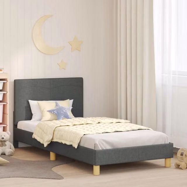 Struttura letto bambini con testata-Giroletto per bambini Grigio scuro 90 x 190 cm 257848
