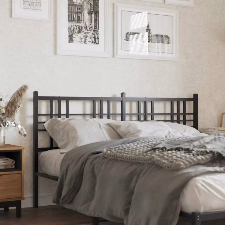 Testiera di ricambio vidaXL in metallo nero per letto 160x200 cm