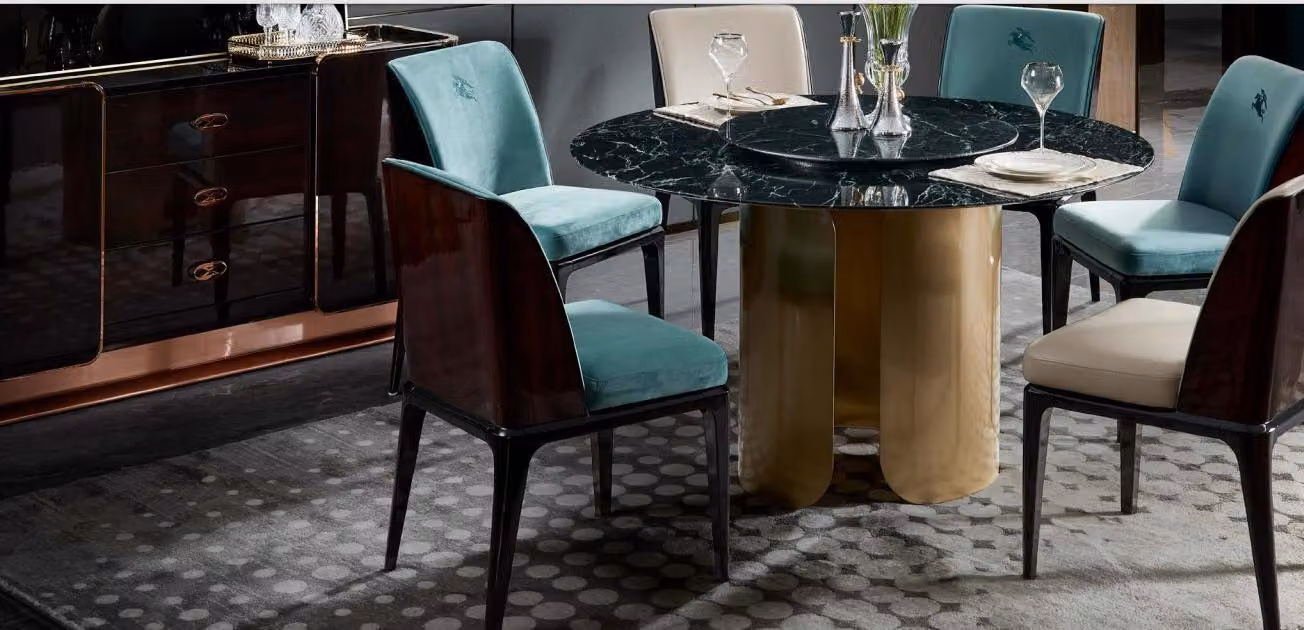 Stuhl Blau Esszimmer Moderne Stühle Design Möbel Luxus Designer Einrichtung