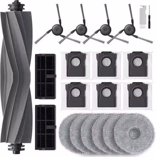 Kit per aspirapolvere: set di accessori da 20 pezzi per Dreame X40 Ultra/X40 Master/L40 Ultra: 4 spazzole, 2 filtri HEPA, 6 sacchetti per la polvere, 6 panni filtranti