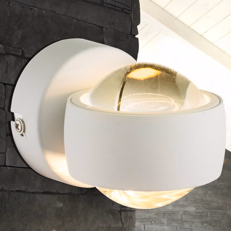 Globo Applique da parete a LED Randi, Bianco / Opale, Soggiorno / Sala da pranzo, Metallo, Moderno, Applique a LED
