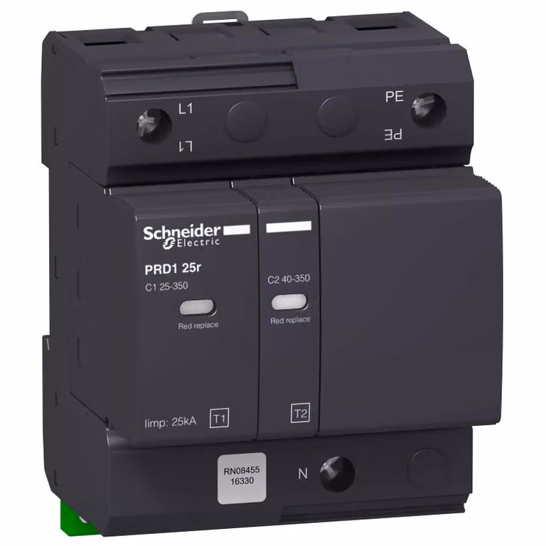 Schneider Electric Scaricatore combinato PRD1 25R 1P+N TIPO 1+2, Uc 350 V 16330