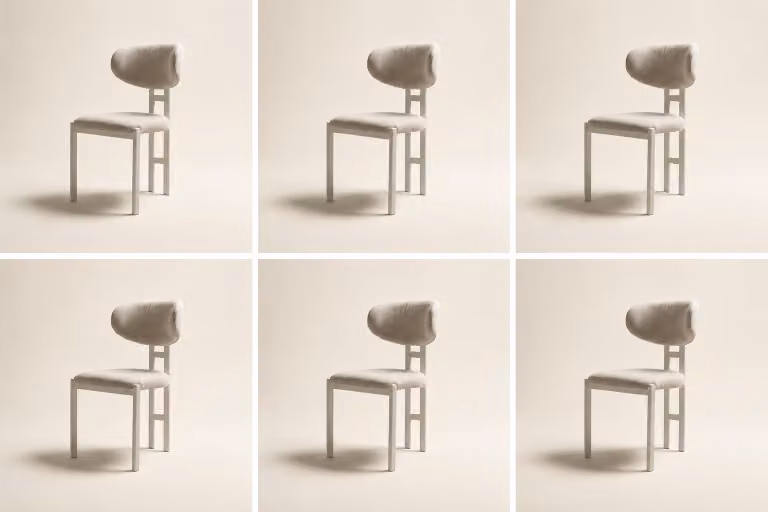 Set di 6 sedie, design moderno, imbottitura in tessuto, colore beige, confortevoli e morbide