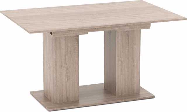 Tavolo da pranzo allungabile moderno Vicco Dix in legno e composito, colore marrone e beige, L: 140-180 cm, P: 90 cm, H: 76 cm