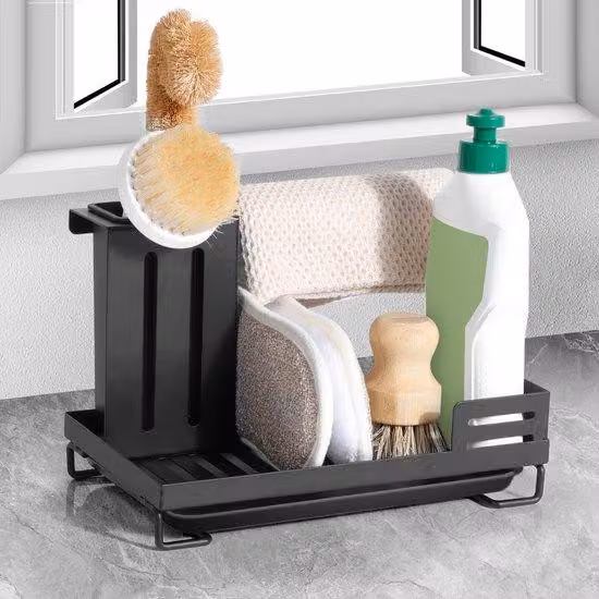 Azomor: pratico e compatto organizer per lavello con vaschetta raccogli gocce rimovibile per la cucina