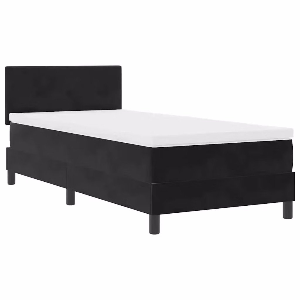 Letto a molla con illuminazione LED vidaXL in velluto nero L/P/H: 190 x 90 x 93 cm – 2