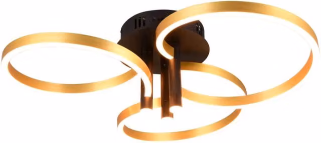 Plafoniera LED Caruso Trio oro/nero 43W dimmer CCT 65cm