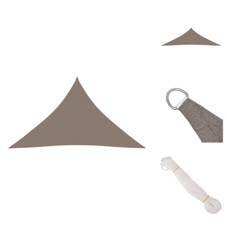 vidaXL Tenda da sole in tessuto Oxford triangolare 3,5x3,5x4,9 m Taupe - Ombrelloni e tende da sole
