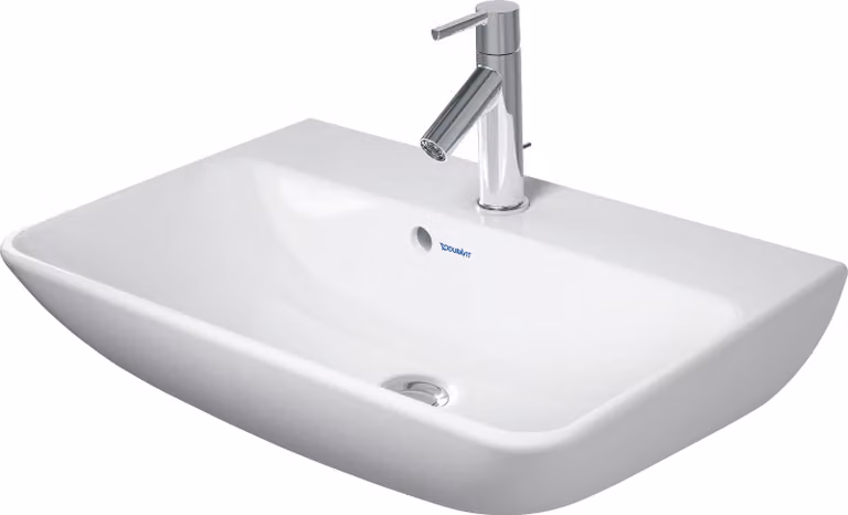 Duravit ME by Starck lavabos Compact, avec trop-plein, 1 trou pour robinetterie, avec plage de robinetterie, 600mm, 23436000001, 23436000001