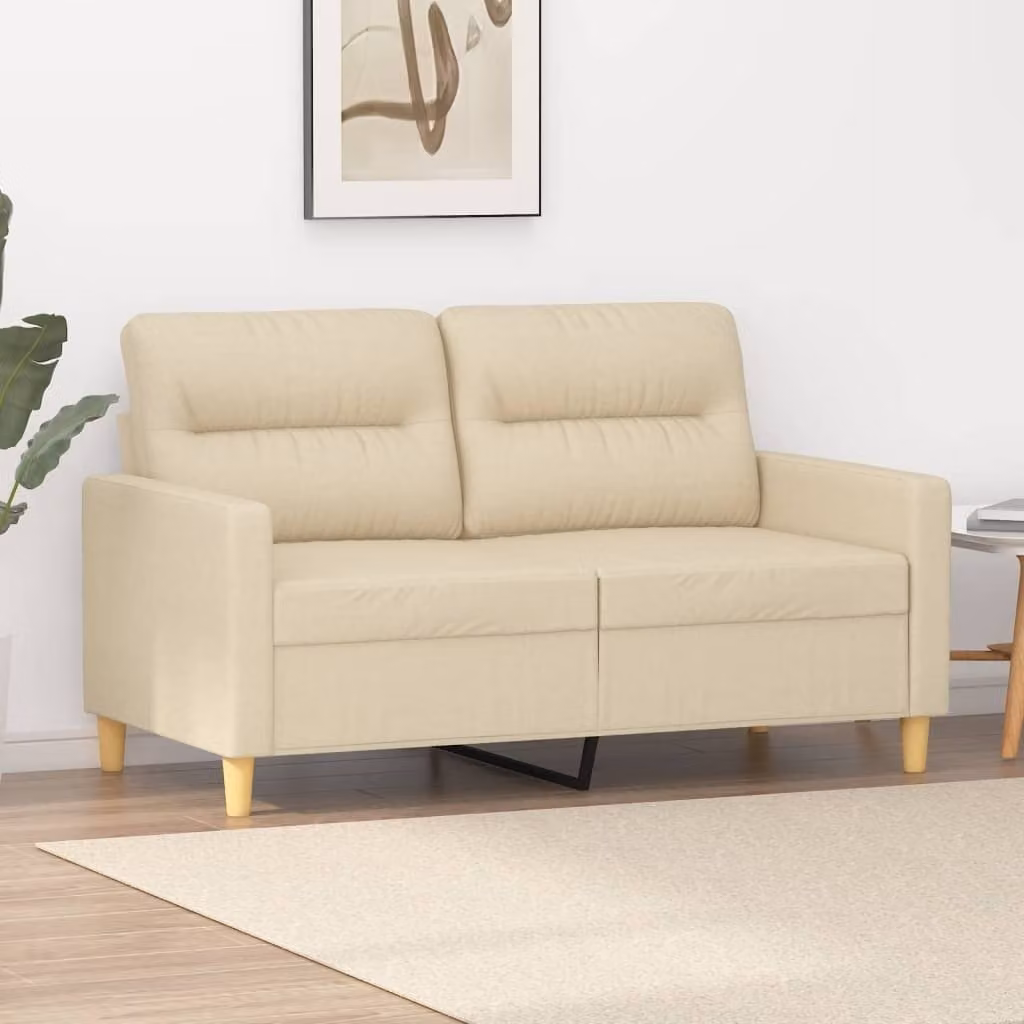 Divano Maison Exclusive, due posti, color crema, 120 cm, rivestito in tessuto