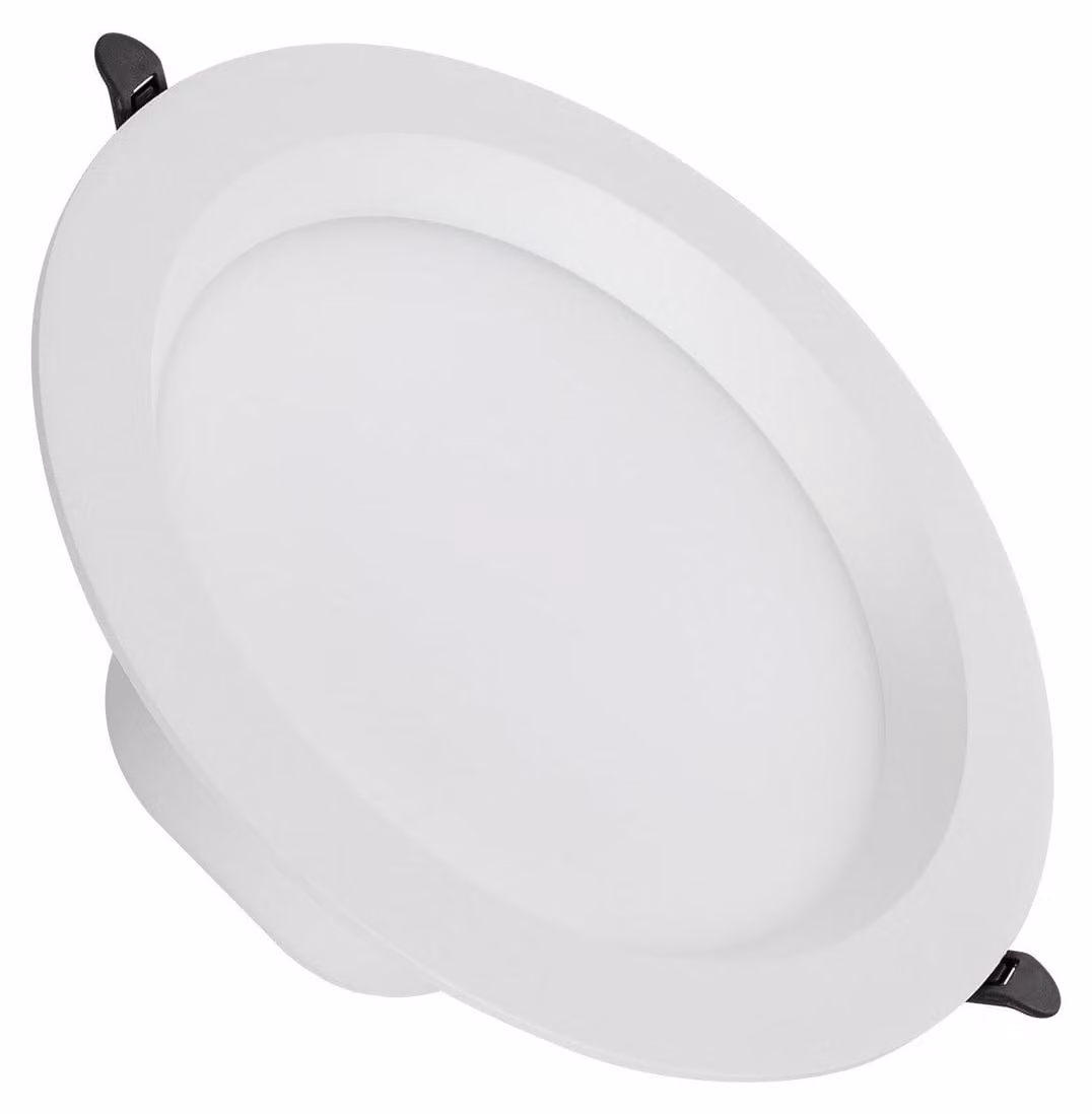 Faretti LED da incasso, 24W, forma circolare, marca LUX, foro di montaggio Ø 200 mm, grado di protezione IP44, senza sfarfallio, temperatura di colore 5000K (bianco freddo)
