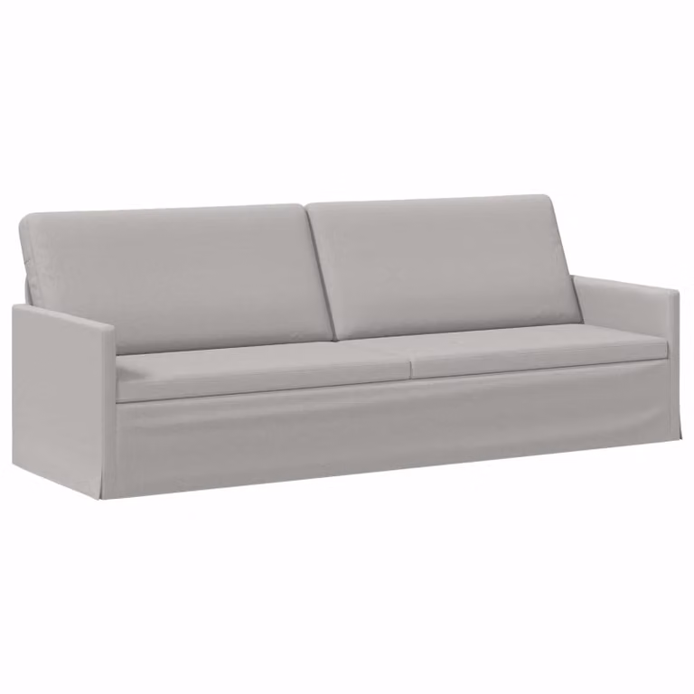 vidaXL Divano a 3 posti moderno in tessuto Grigio con struttura in metallo L: 220 cm, P: 81 cm, H: 82 cm