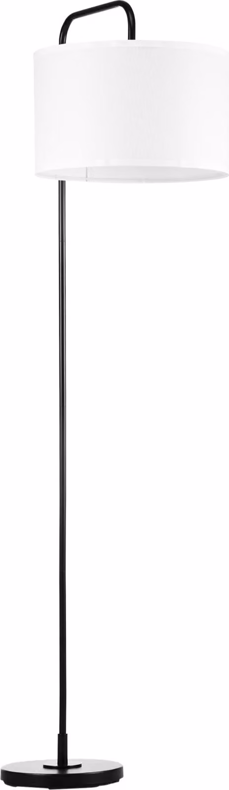 Lampada da terra Fortuna Lai per il soggiorno in moderno metallo nero con paralume e cavo da 180 cm - 64 x 38 x 163,5 cm