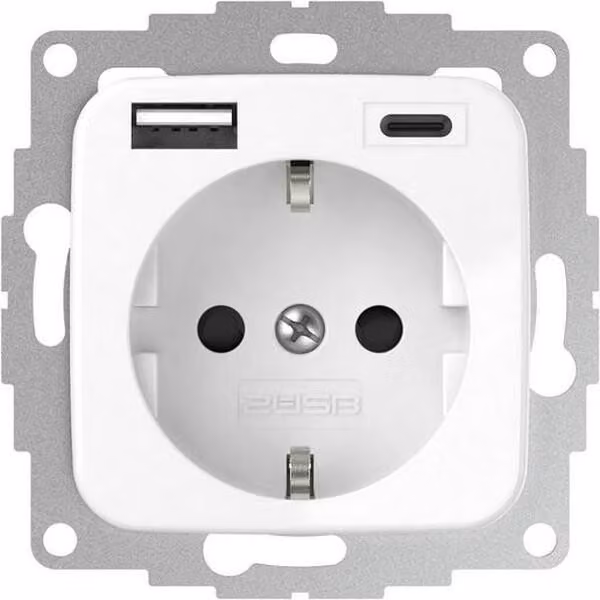 2USB inCharge PRO SI; 1 x USB/A 1 x USB/C , 3000 mA / 15W, bianco puro