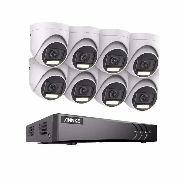 Sistema di videosorveglianza ANNKE, 5MP ad alta risoluzione, rilevamento avanzato del movimento, con 8 telecamere, nessuno