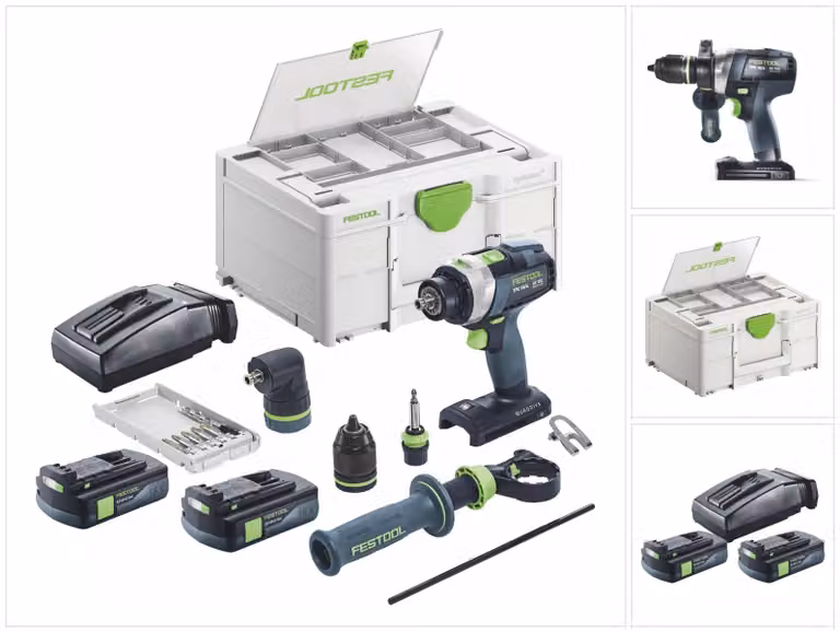 Festool TPC 18/4 I-Basic-Set trapano a percussione a batteria 18 V 75 Nm brushless + 2x batteria ricaricabile 3,0 Ah + caricabatterie + systainer