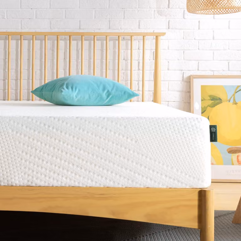 Materasso in memory foam, colore verde, dimensioni 150x190 cm, altezza 25,5 cm, rigidità media