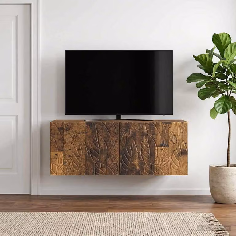 vidaXL Mobile Porta TV da Muro in Legno Antico Marrone L: 78,5 cm, P: 31 cm, H: 30 cm