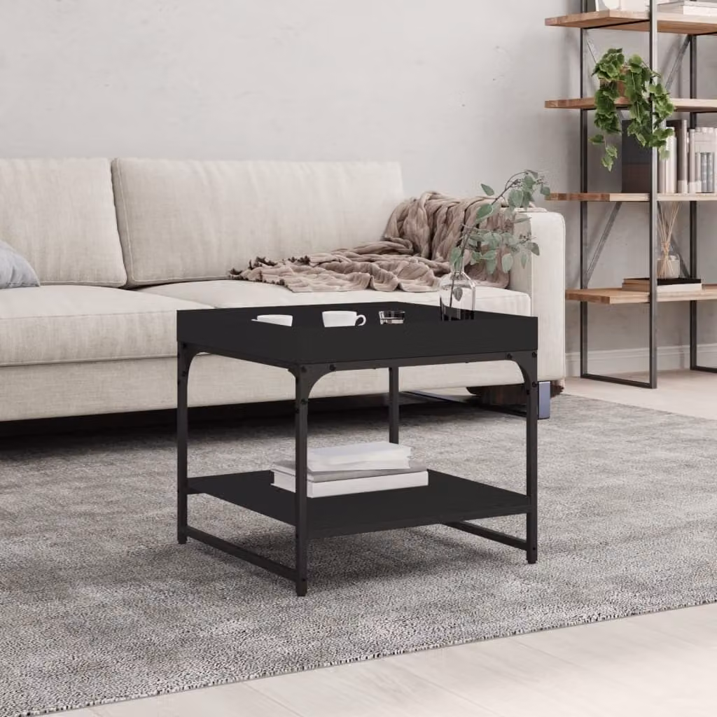 Maison Exclusive - Tavolino nero 49,5x49,5x45 cm Materiale ligneo
