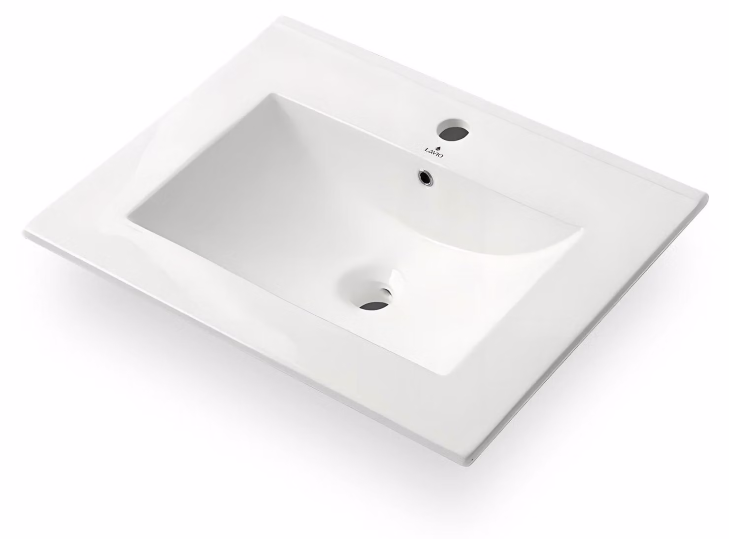 Lavabo incasso rettangolare NORDIS Vetroceramica 61 cm Bianco