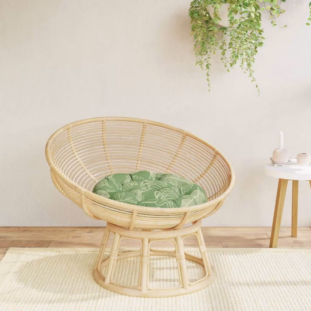 vidaXL Cuscino Rotondo Boho Verde in Tessuto Oxford Idrorepellente e Traspirante Ø 60 cm, H: 11 cm