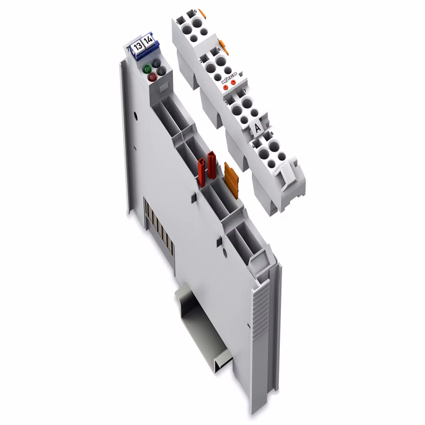 Morsetto di uscita analogico a 4 canali WAGO 753-553, 0-20 mA, grigio chiaro