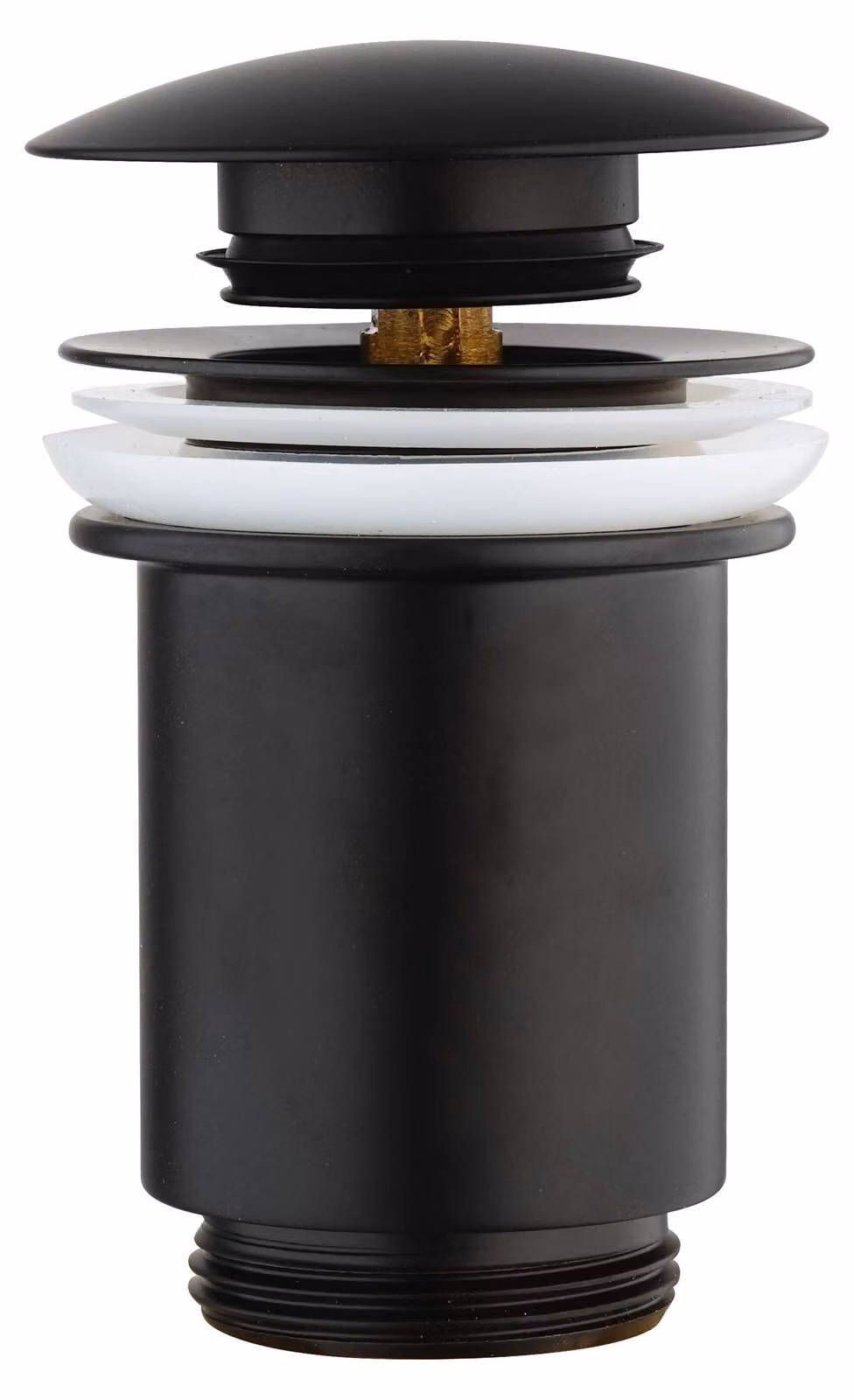 Valvola di scarico per lavabo, nera opaca, design moderno, prodotto in Italia