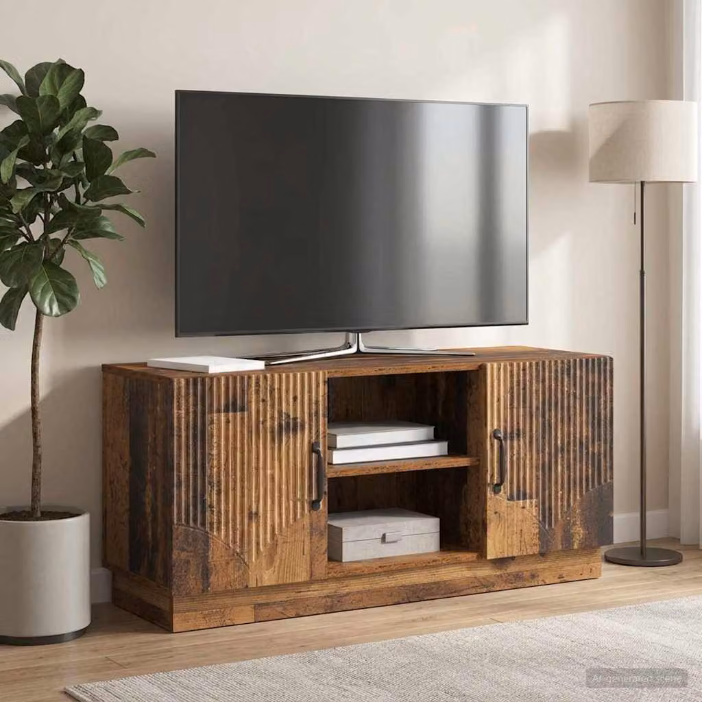 Mobile TV vidaXL in legno marrone con scomparti multimediali L/P/H: 102 x 34,5 x 47 cm