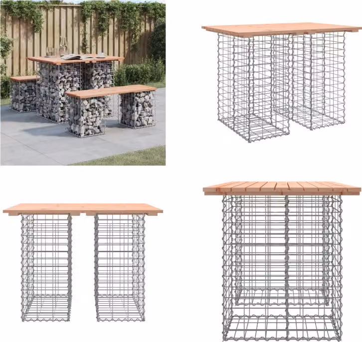 vidaXL Panca da giardino Gabion 100x70x72 cm in legno massiccio di abete Douglas - Panca da giardino - Panca da giardino - Panca da esterno - Panca da esterno