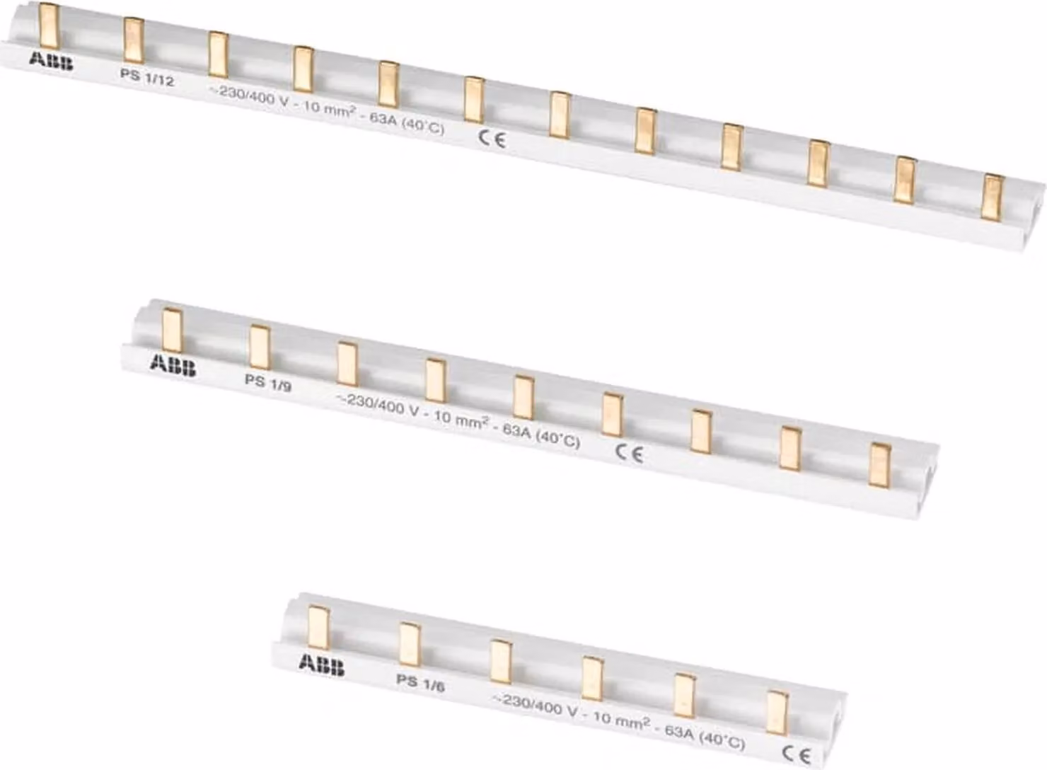 Barra collettrice , monofase, blu, 10 mm², 57 poli, L=996 mm, 1 pz.