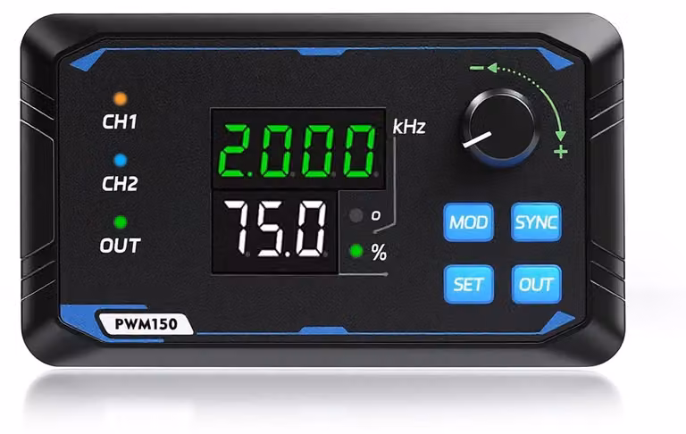 Generatore di segnali PWM, da 1 Hz a 150 kHz, 5–24 V DC, 0,2 A, display LCD