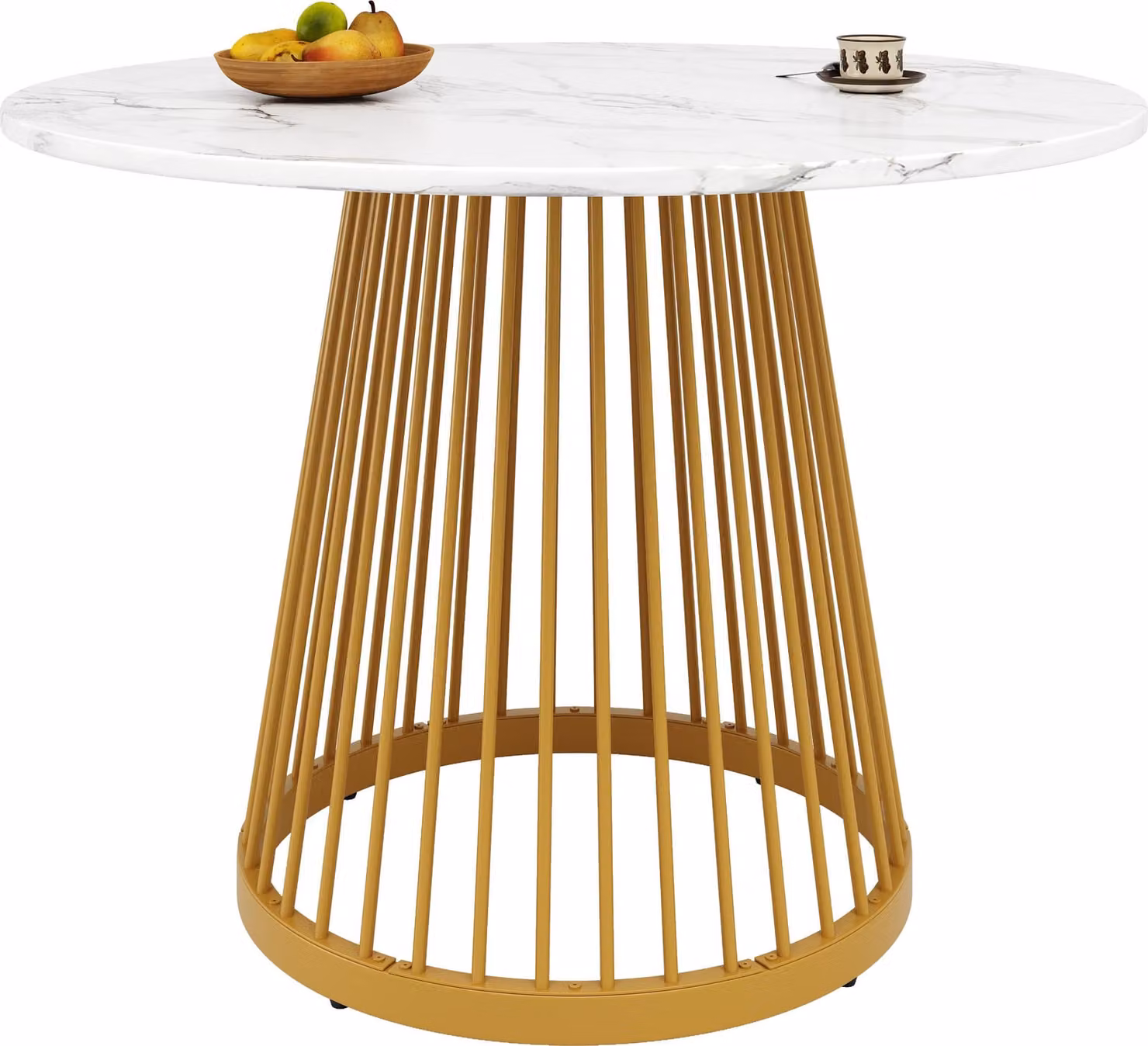 Tavolo da pranzo rotondo (80×80×76 cm), tavolo da cucina, tavolino rotondo per 4 persone, adatto per sala da pranzo e soggiorno, gambe in metallo