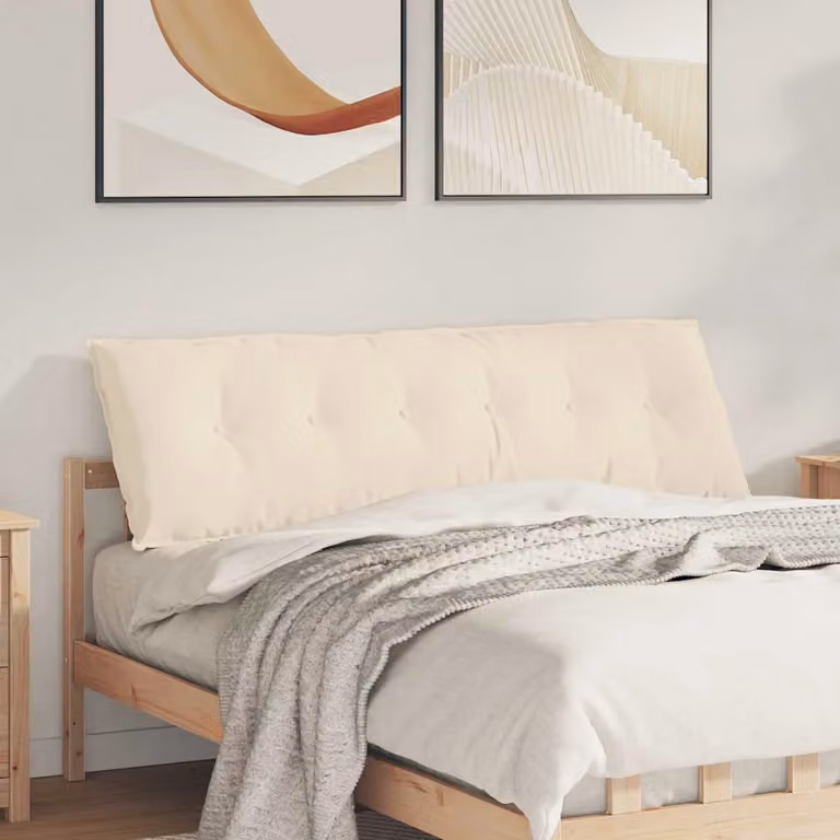 vidaXL Cuscino per Schiena Beige in Microfibra e Poliestere L: 160 cm, P: 50 cm