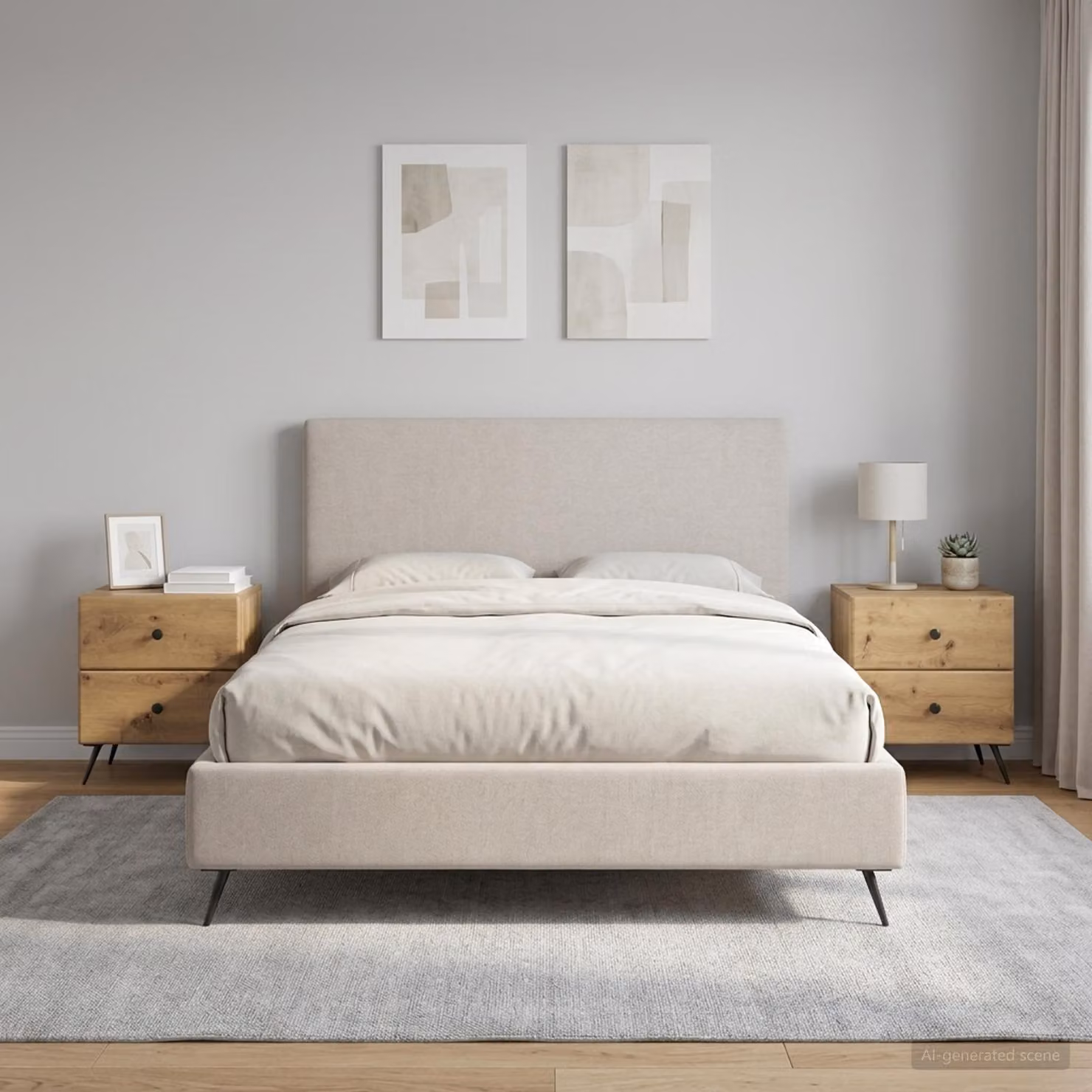 Set di 2 Armadi da Notte vidaXL in Rovere Marrone, Design Moderno, L 43 cm x P 34,5 cm x H 47,5 cm