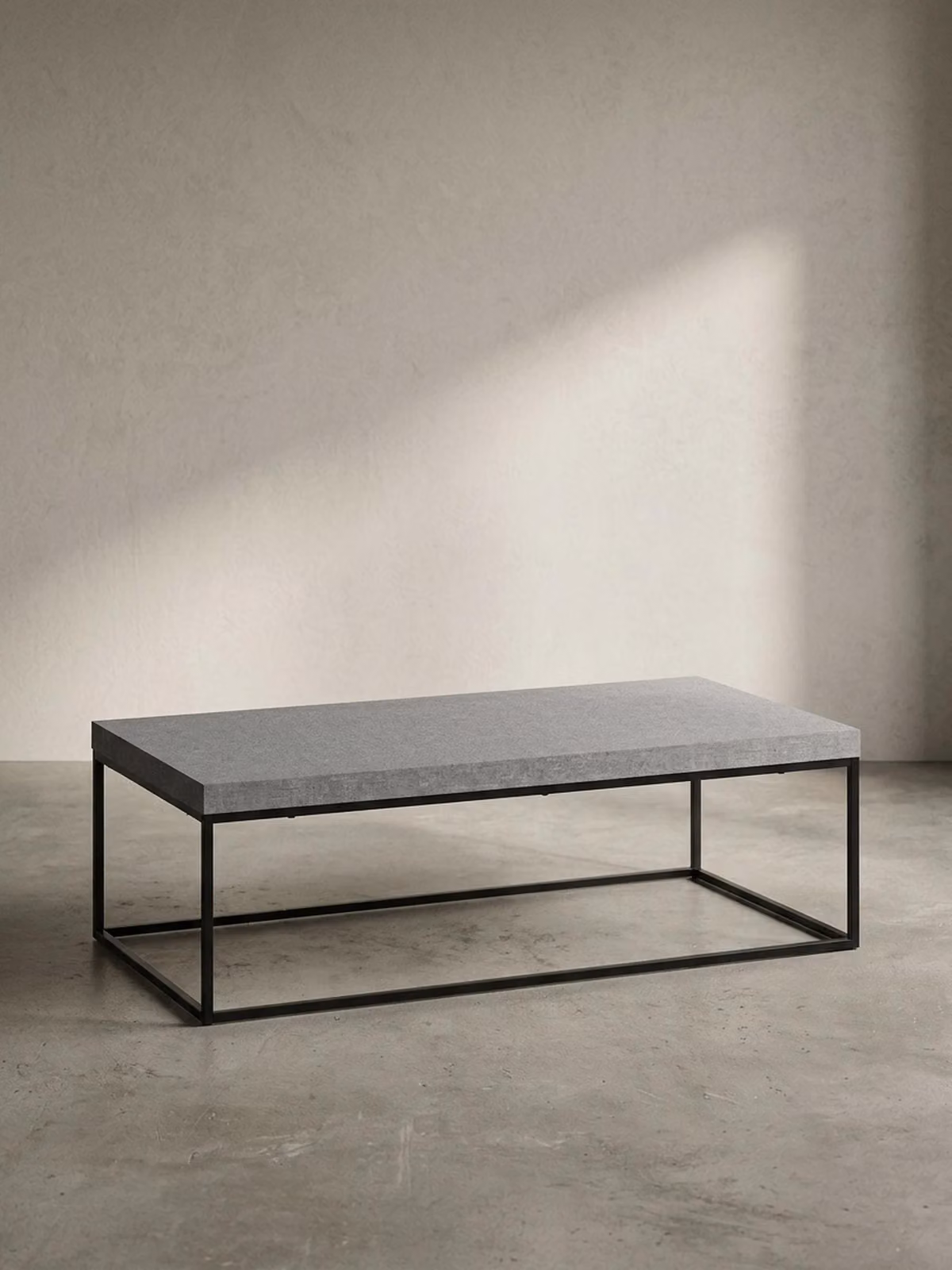 Tavolino da salotto 120x60x38 cm Grigio Tavolino da divano effetto cemento Moderno, Tavolino da salotto di design Rettangolare, Tavolino da salotto grande, Tavolino da caffè Gambe in metallo