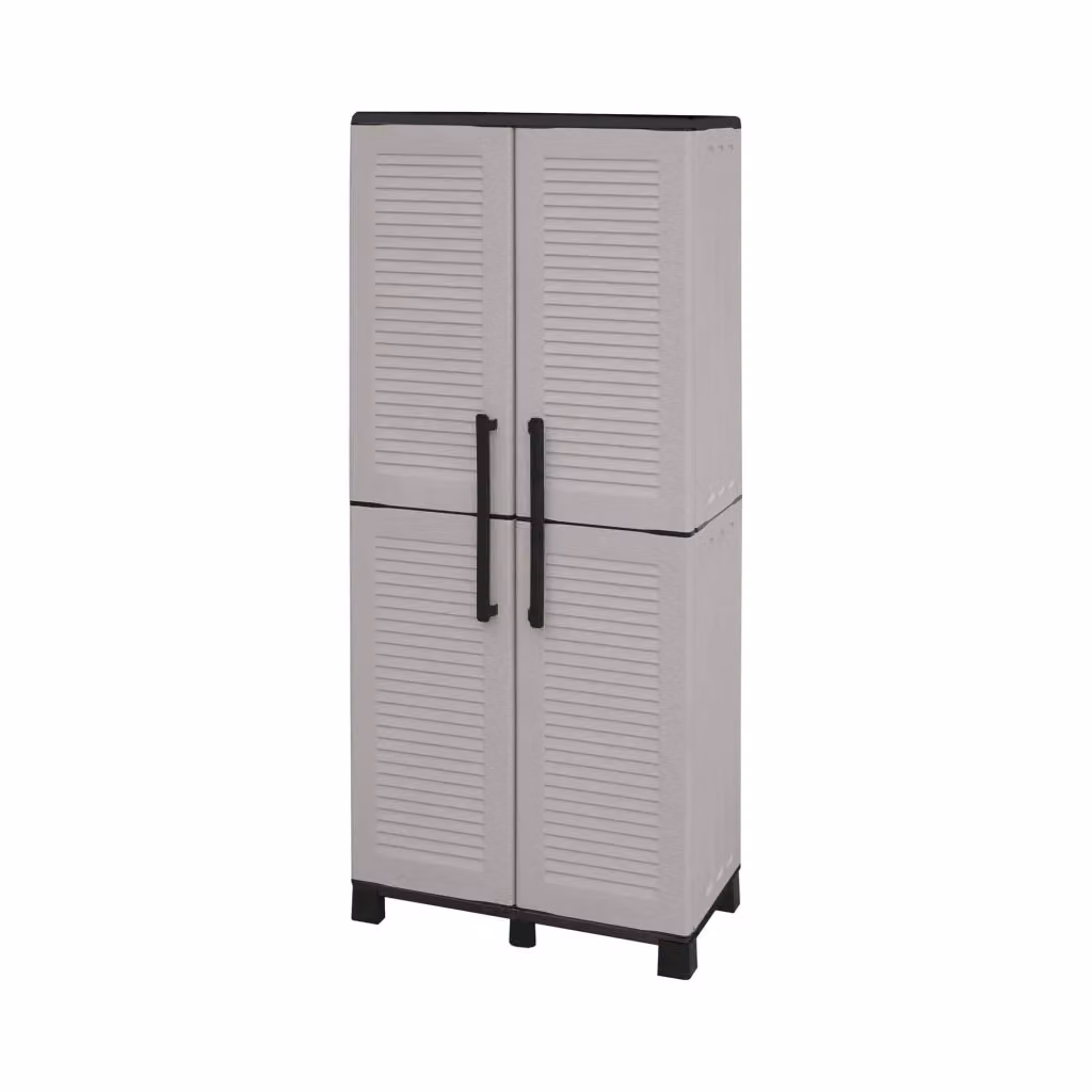 Armadio da esterno DMORA Ash con 3 ripiani, Grigio Chiaro, L: 68 cm, P: 37 cm, H: 169 cm – 2