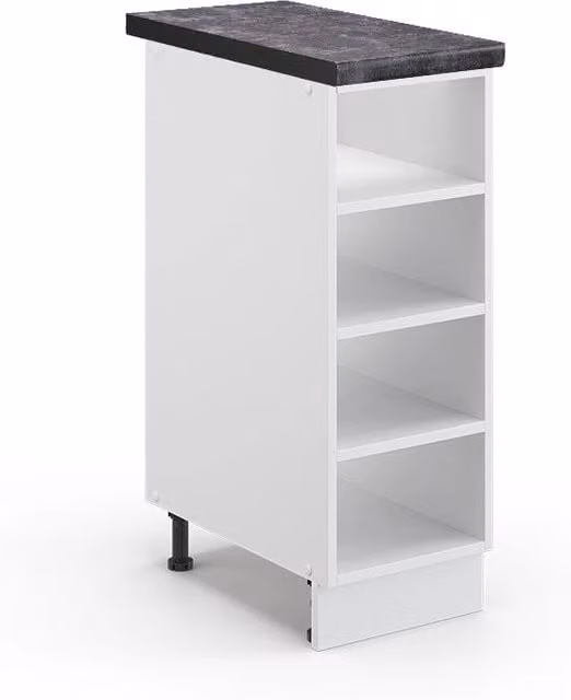 Scaffale da cucina moderno Vicco Fame-Line Bianco e Antracite L/P/H: 30 x 60 x 82 cm – 1