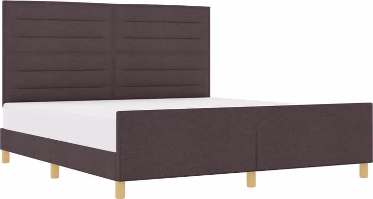 Struttura del letto Marrone scuro 180 x 200 cm Tessuto