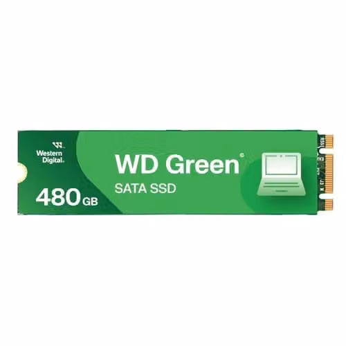 WESTERN DIGITAL WDS480G3G0B SSD 480GB Serie M.2 2280 SATA 6 Green WD 480GB/M.2 2280/545MB/S, Aluminium, Nero