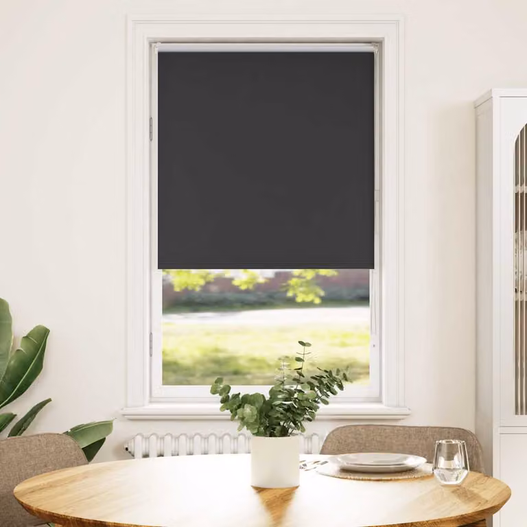 Tenda a Rullo Oscurante vidaXL in Poliestere, Colore Antracite o Nero, L 80 x H 175 cm