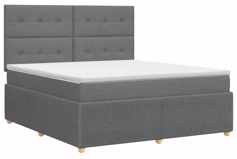 Letto a molle con materasso grigio scuro 160 x 200 cm in tessuto