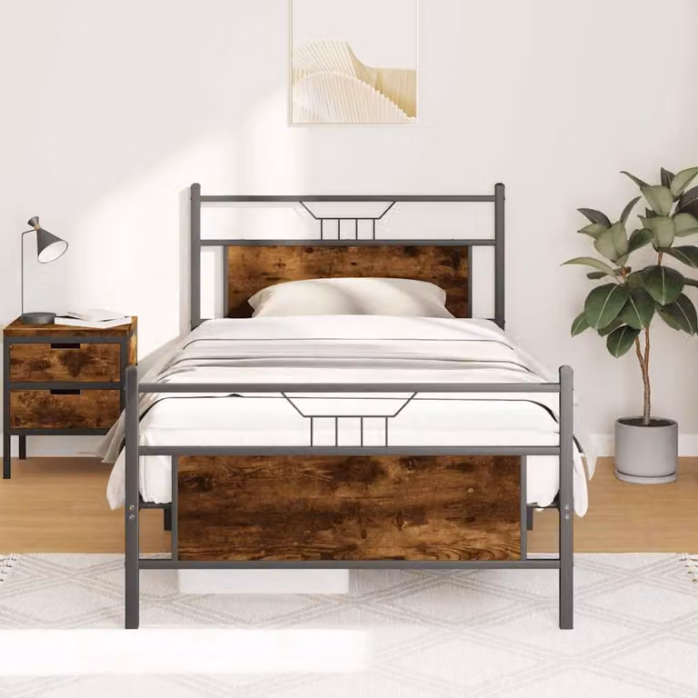 Giroletto vidaXL senza materasso in legno e metallo colore marrone L/P: 100 x 200 cm