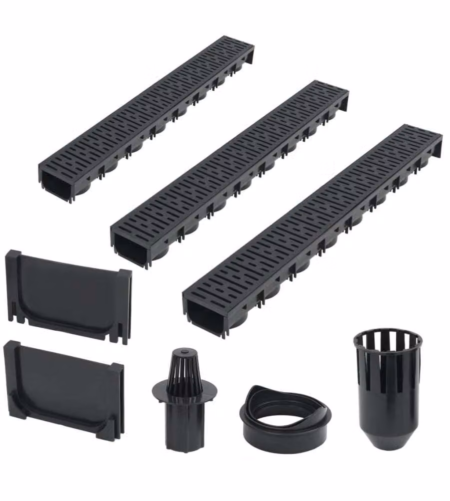 Canalette di Drenaggio 3 pz Plastica 3 m