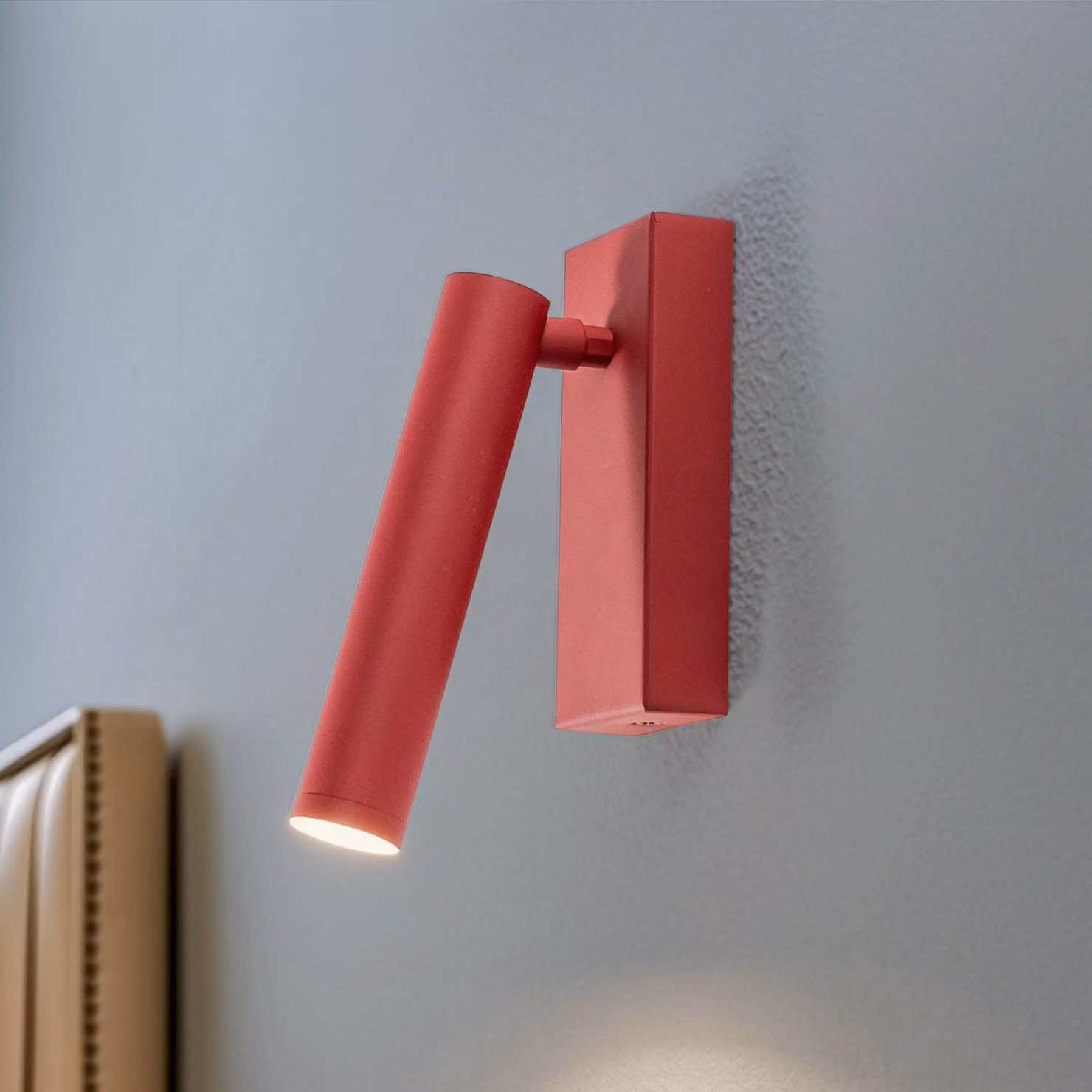 Applique da parete a LED Rulo Argon, Rosso, Soggiorno / Sala da pranzo, Metallo, Applique a LED