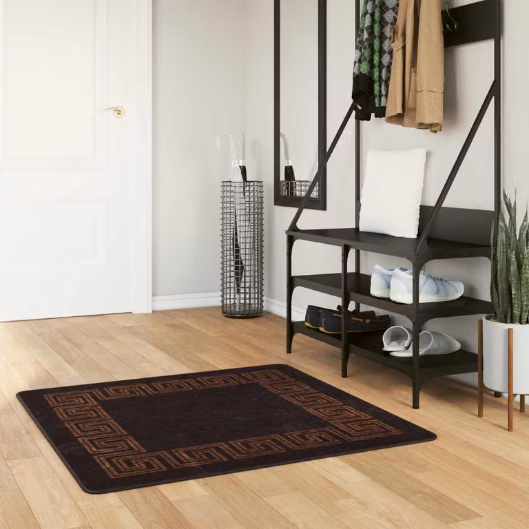 Tappeto Runner MARSA vidaXL Nero, Lavabile e Antiscivolo, Poliestere e PVC, 100 x 100 cm