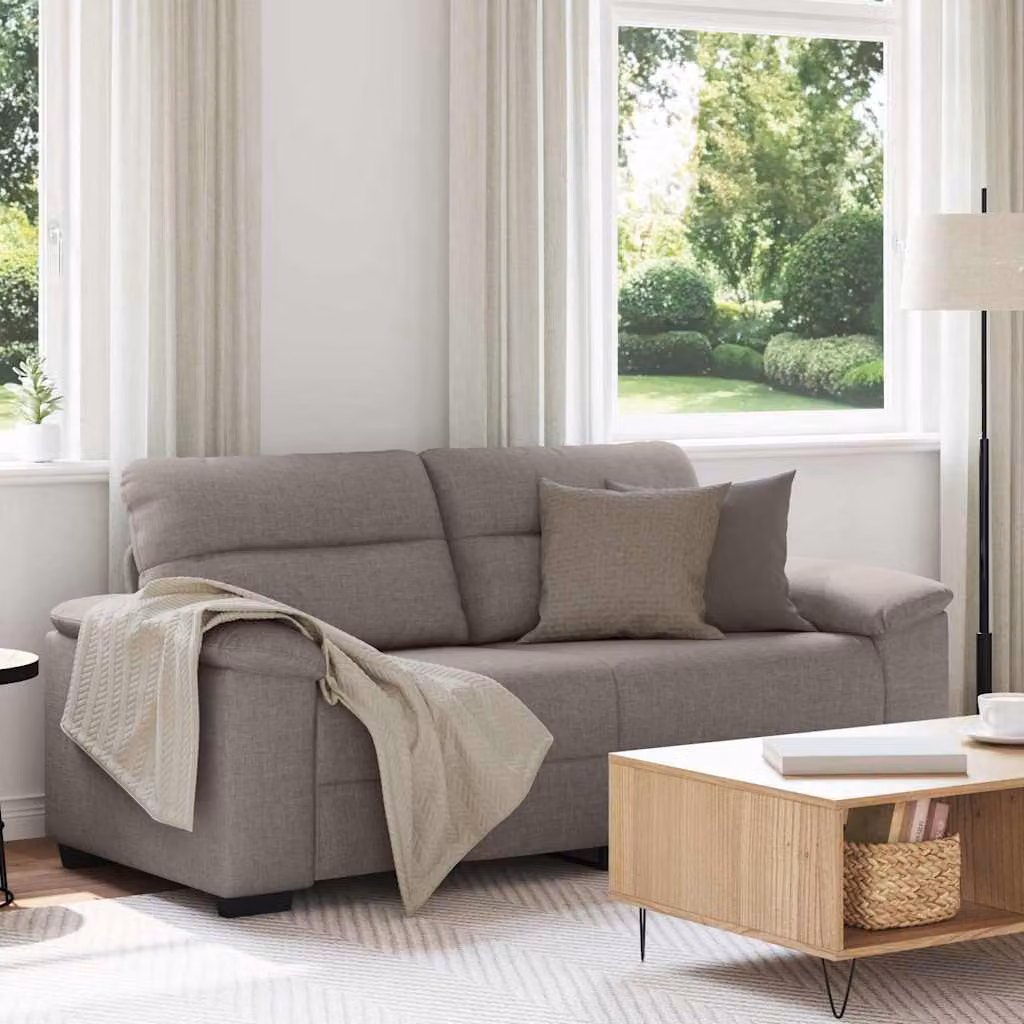 Divano a 2 posti vidaXL in tessuto moderno, colore beige/grigio, L: 180 cm, P: 81 cm, H: 84 cm
